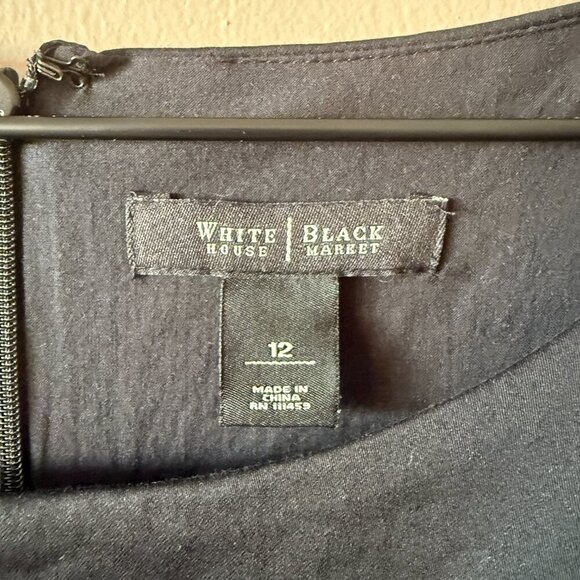 Women's 12 WHBM Back Sleeveless Fit and Flare Dress Eyelet Lace Hem - Picture 6 of 8